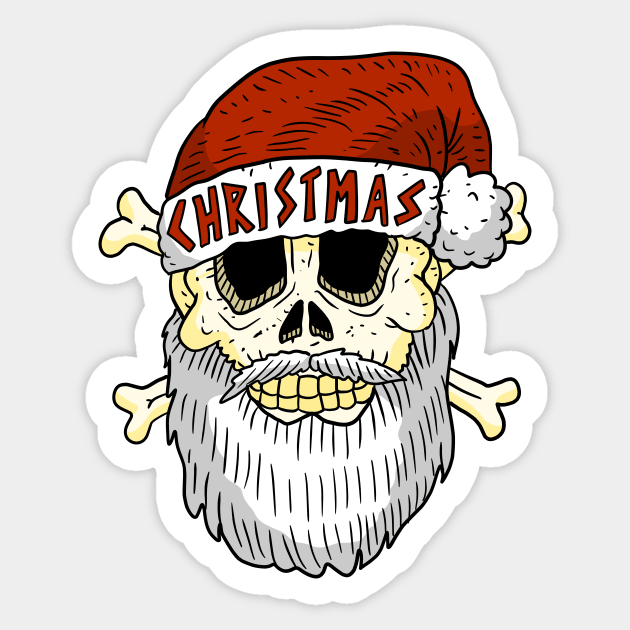 metal santa skull, christmas. Sticker by JJadx